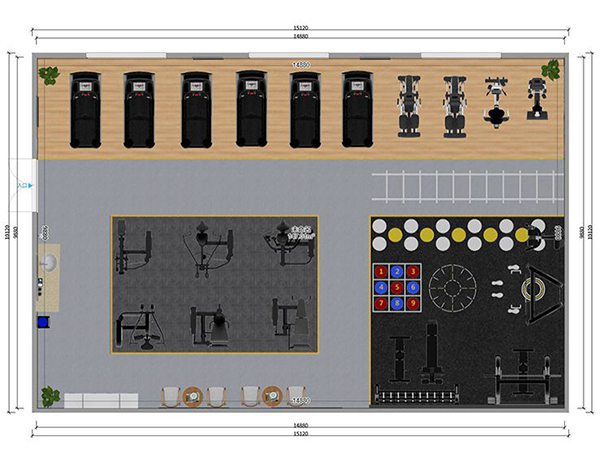 120平方健身房配置方案-广西KY.COM-开云(中国)体育健身器材有限公司