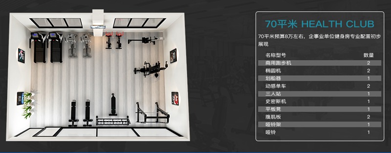 70平方健身室-KY.COM-开云(中国)健身器材企事业健身解决方案 70平方健身室-KY.COM-开云(中国)健身器材企事业健身解决方案